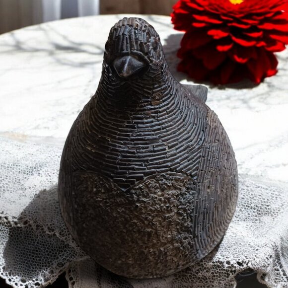 Vintage 1981 Austin Productions Quail Sculpture  Mid-Century Modern Bonded Stone - Picture 3 of 11